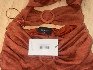 NEW WITH TAGS Outcast Clothing rust orange mini dress with cutouts #outcast #minidress #beach #club thumbnail 3
