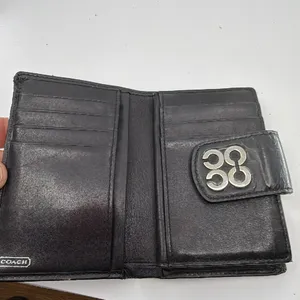 Coach Signature Embossed Black Patent Leather Wallet thumbnail 6