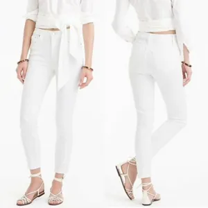 J.Crew Lookout High Rise Crop Jeans Womens 27 White Slim Denim AA thumbnail 2
