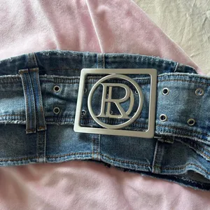 Revice Denim Buckle Jean Tube Top Y2K McBling Size XL thumbnail 2