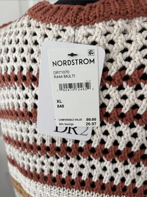 DR2 by Daniel Rainn NWT Stripe Tassel Trim Crop Sweater Tank thumbnail 6