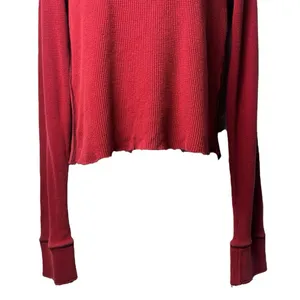 Y2K Abercrombie & Fitch Red Muscle Thermal Waffle Knit Extra Long Sleeve M‎ thumbnail 4
