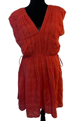 Chelsea & Violet Dress Boho Tassels Sequin ShortSleeve Vneck India Spice Med.NEW thumbnail 1