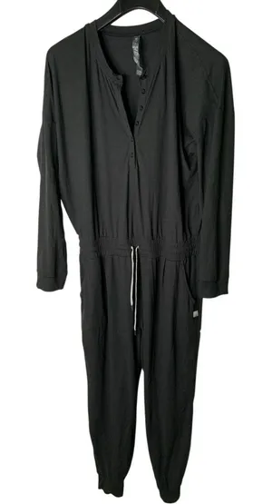 Vuori Jumpsuit Lux Henley Long Sleeve Romper dark gray women's size large VW478 thumbnail 1