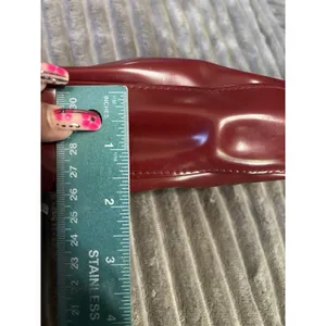 Nine West Red Small Clutch Hand Bag Lined Logo Top Handle Silver Hardware thumbnail 7