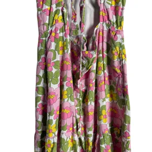 Show Me Your MuMu Cathy Pink Retro Floral Sweetheart Tie Back Puff Maxi Dress M thumbnail 14