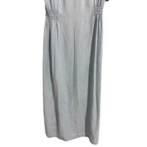 Zara Midi‎ Button UP Dress Lyocell Denim Lightweight V-Neck Women's Size Small thumbnail 6