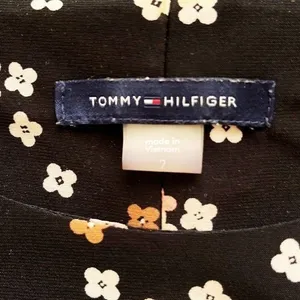 Tommy Hilfiger Women's Midi Dress Black Floral Size 2 Long Sleeve Boho Chic Fall thumbnail 4