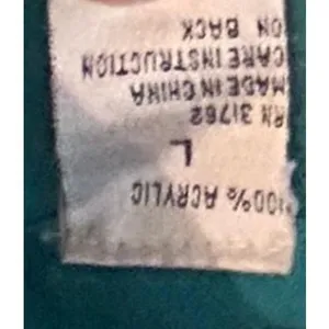 Vintage Eileen & Company Green Mock Neck‎ Fair Isle Knit Argyle Sweater Sz Large thumbnail 6