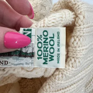 Aran Crafts Size M Full Zip Cardigan Sweater Ireland Fisherman Cable Knit Cream‎ thumbnail 8