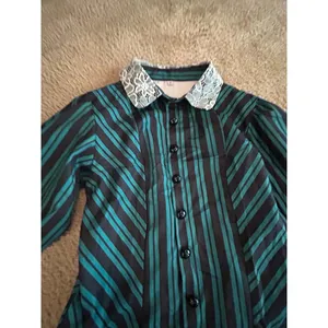 Woman old fashion unique button up top cosplay size medium thumbnail 3