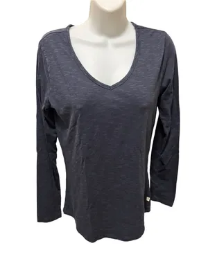 Toad&Co Marley ll Long Sleeve Slub Tee Sz S Heather Gray V Neck Organic Cotton thumbnail 2