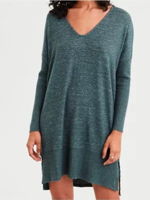 American Eagle V-Neck Soft & Sexy Plush Tunic Leggings Dress Size Medium thumbnail 2