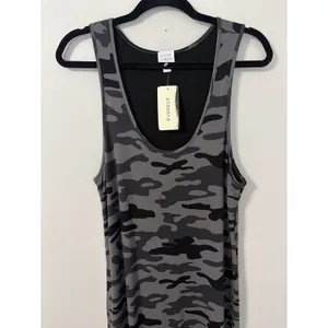Peyton Jensen Evereve Camo Sleeveless Maxi Tank Dress Grey Black XL NEW Tags thumbnail 6
