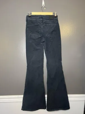 American Eagle Outfitters Pants Womens 0 Gray Hi-Rise Flare Corduroy Stretch thumbnail 5
