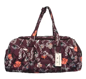Vera‎ Bradley Ultralight Active Duffel Bag Floral Print Burgundy Lightweight thumbnail 1