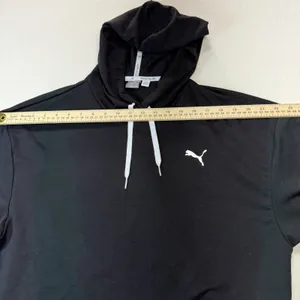 Puma Women's Black Pullover "Keeps You‎ Dry" Cropped Hoodie Sz. M Long Sleeves thumbnail 4