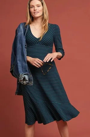 Maeve anthropologie Flores Striped Dress‎ small thumbnail 1