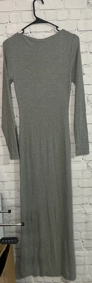 Soft Lounge Long Sleeve Dress Heather Gray Size L thumbnail 3