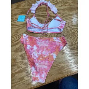 LA LA swim size medium NWT Pink/orange 2pc (b57) thumbnail 2