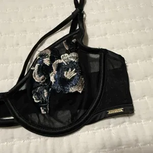 Bluebella Mesh Floral Cage Bra Black Blue Size 32C Strappy Flower Applique thumbnail 8