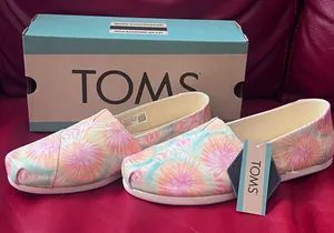 Toms Slip-On Women’s Alpargata Flats Candy Pink Tie Dye Canvas Size 9 thumbnail 1