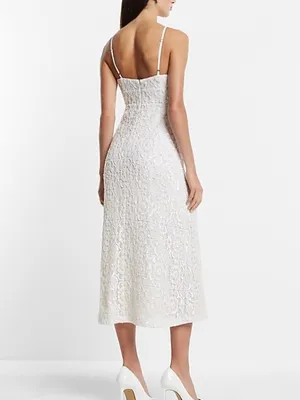 NWT express bridal ivory sequin embellished midi dress size 2 thumbnail 4