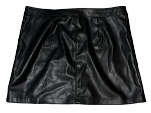 Faux Leather Zip Front Skirt thumbnail 4