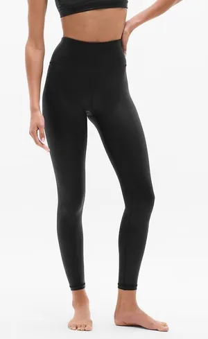 Athleta Elation Matte Foil Shine 7/8 Tight Leggings Women’s Size XL Black thumbnail 1