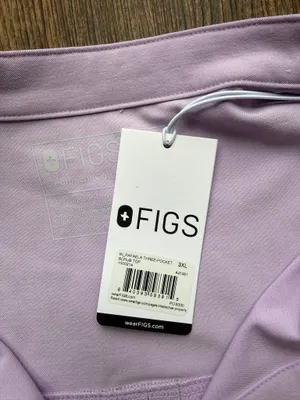 NWT FIGS Women’s Lavender Dew Purple Rafaela Three Pocket Scrub Top - Size 3XL thumbnail 4