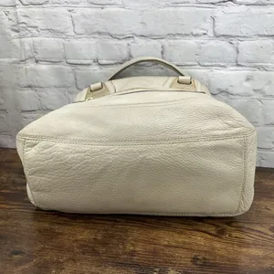 Michael Kors Cream Leather Satchel‎ Bag Gold Hardware Handbag Purse thumbnail 6