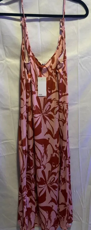 Nordstrom Rack Women’s Medium Pink Zephyr Golden Bloom Maxi Sundress NWT thumbnail 1