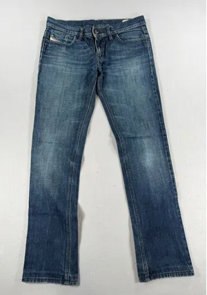 Vintage Diesel Liv Slim Low Rise Stretch Jeans Medium Wash Blue Denim W31 L34 thumbnail 1