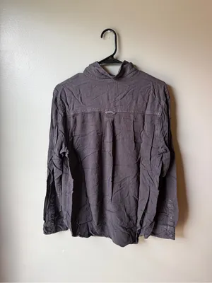 American Eagle Vintage Boyfriend Gray Button Down Utility Shirt thumbnail 5