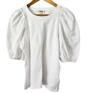 NWD Madewell Puff Sleeve Tee White Size Small thumbnail 3