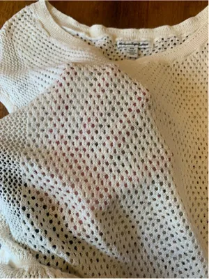 American Eagle Outfitters Top Medium Cream Open Knit thumbnail 4