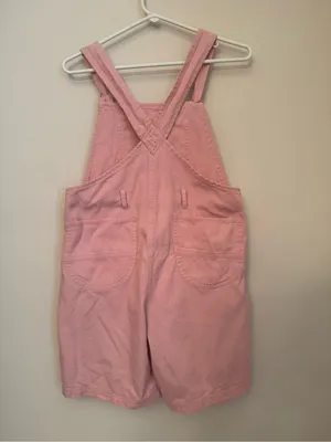 Lucy & Yak Dungaree Shorts Women’s XS Light Pink Organic Cotton Bib Overalls thumbnail 2