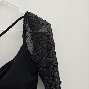 Oh Polly Black St. Germain Mini Dress Embellished Long Sleeve thumbnail 8