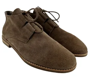 Eileen Fisher Baret-Ss Ankle Bootie Suede Leather High Top Lace Up Brown Tan 7.5 thumbnail 1