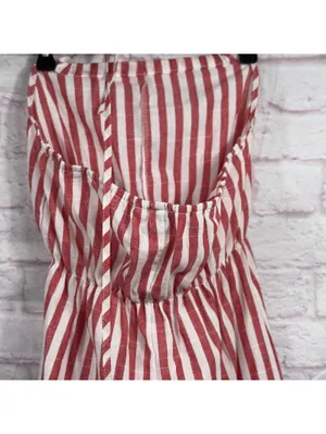 Zaful Large Red and White Striped Halter Romper thumbnail 5