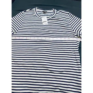 NWT J.Crew Striped Ribbed Crewneck Tee Navy Blue White Size XL Causal‎ Basics thumbnail 7