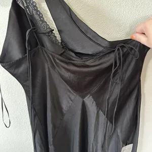 NEW Bardot Lamont Black Satin Slip Dress Size XXL/US 12 Midi‎ Lace thumbnail 9