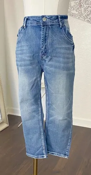 Vintage Washed Denim Jeans Capri Pants Size XL 19" Inseam thumbnail 1