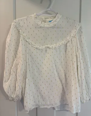 White and Gold Draper James Top thumbnail 1