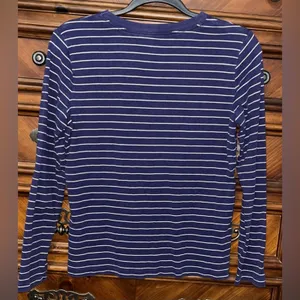 Lands End Women’s Cotton Striped Long Sleeve 18” P2P thumbnail 2