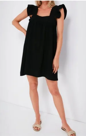 Pomander Place Tuckernuck Black Hazel Flutter Sleeve Dress Black Small thumbnail 1