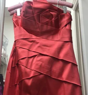 Phoebe Couture coral elegant gown sz 4 thumbnail 3