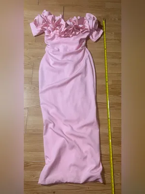 Ladies 9/10 Gorgeous fitted Blush Pink Off-Shoulder Ruffle Evening Gown thumbnail 6