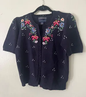 Herman Geist Vintage Hand Embroidered Sweater thumbnail 1