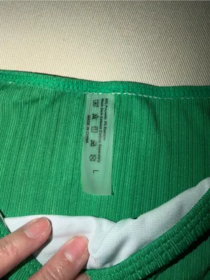 SHEIN Green Ribbed Knot-Front Bikini Set thumbnail 4